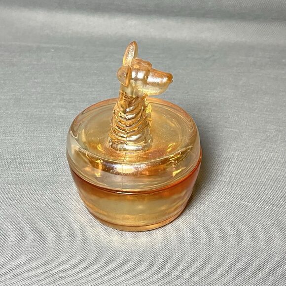 Vintage Scottish Terrier Marigold Carnival Glass Trinket Dish Candy Dish - Picture 4 of 8
